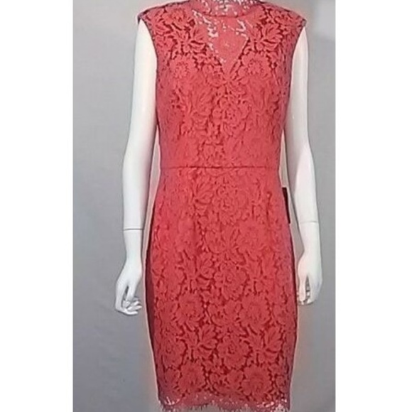 VINCE CAMUTO Open Back Lace Sheath Dress GRENADINE - Picture 7 of 8